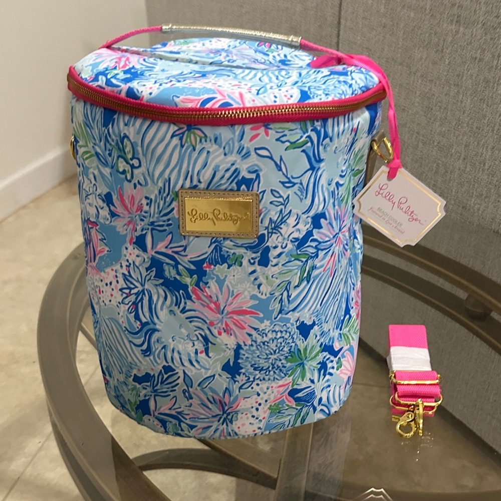 Lilly Pulitzer Blue and Pink Floral Cooler